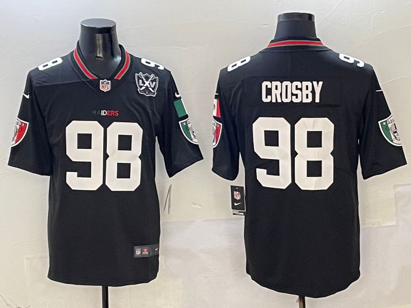 Men Oakland Raiders #98 Crosby Black Mexico 2025 Nike Limited NFL Jersey style 1